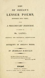 Tapa de Some of Ossian's lesser poems rendered into verse