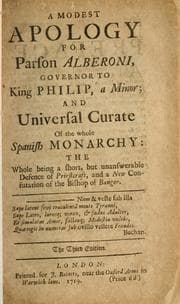 Tapa de A modest apology for Parson Alberoni ... the whole being a ... defence of priestcraft and a new confutation of the Bishop of Bangor
