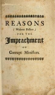 Tapa de Reasons, without passion, for the impeachment of corrupt ministers