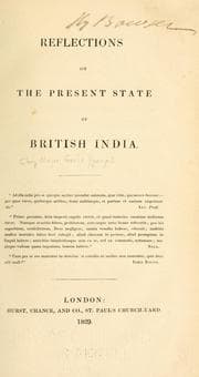 Tapa de Reflections on the present state of British India ..
