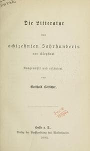 Tapa de Die Litteratur des achtzehnten Jahrhunderts von Klopstock