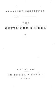 Tapa de Der göttliche Dulder