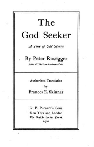Tapa de The god seeker