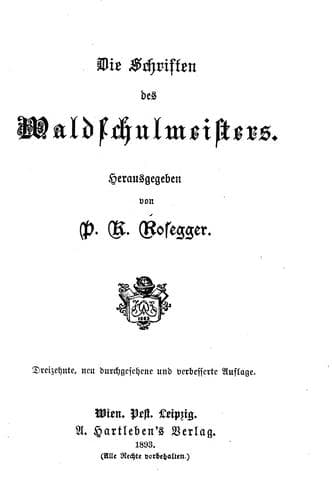 Tapa de Die Schriften des Waldschulmeisters