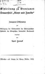 Tapa de Einleitung zu Brentanos Trauerspiel "Aloys und Imelde"