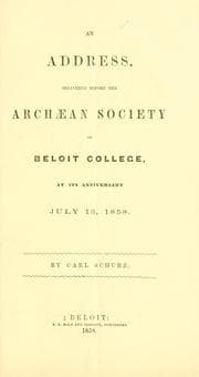 Tapa de An address delivered before the Archæan society of Beloit college, at its anniversary