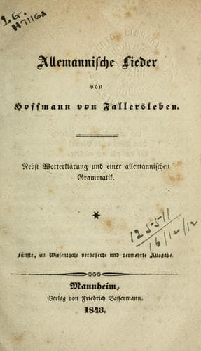 Tapa de Allemannische Lieder