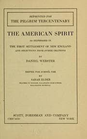Tapa de The American spirit as expressed in the First settlement of New England and selections from other orations
