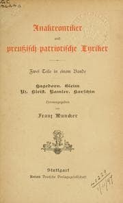Tapa de Anakreontiker und preussisch- patriotische Lyriker:-