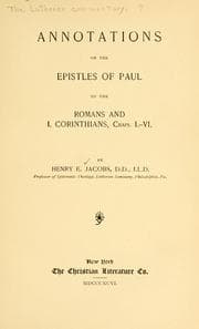 Tapa de Annotations on the Epistles of Paul to the Romans and I. Corinthians