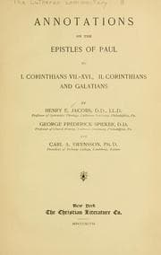 Tapa de Annotations on the Epistles of Paul to I. Cortinthians VII-XVI, II. Corinthians and Galatians