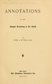 Tapa de Annotations on the Gospel acording to St. Mark