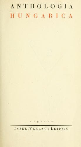 Tapa de Anthologia Hungarica