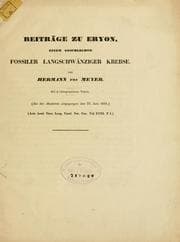 Tapa de Beiträge zu Eryon einem Geschlechte fossiler langschwänziger Krebse