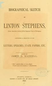 Tapa de Biographical sketch of Linton Stephens