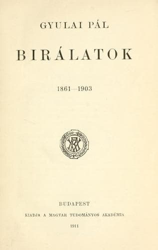 Tapa de Birálatok, 1861-1903