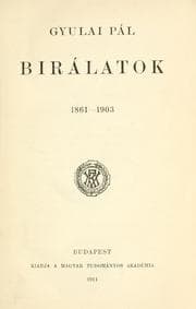 Tapa de Birálatok, 1861-1903