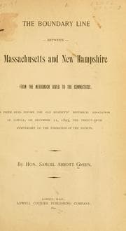 Tapa de The boundary line between Massachusetts and New Hampshire, from the Merrimack River to the Connecticut