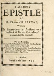 Tapa de A Serious epistle to Mr. William Prynne