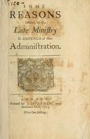 Tapa de Some reasons offered by the late ministry in defence of their administration