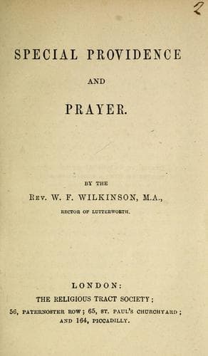 Tapa de Special providence and prayer
