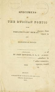Tapa de Specimens of the Russian poets