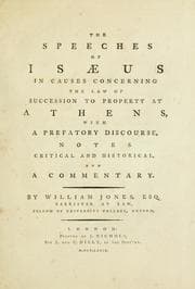 Tapa de The speeches of Isaeus in causes concerning the law of succession to property at Athens