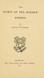Tapa de The spirit of the Hebrew poetry