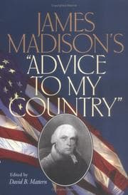 Tapa de James Madison's "Advice to my country"