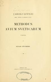 Tapa de Caroli Linnaei Methodus avium Sveticarum