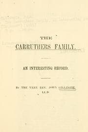 Tapa de Carruthers family, an interesting record