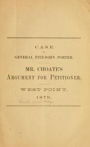 Tapa de Case of General Fitz-John Porter