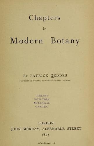Tapa de Chapters in modern botany