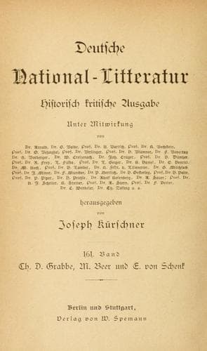Tapa de Ch. D. Grabbe, M. Beer und E. von Schenk