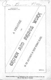 Tapa de A treatise on crown and bridge work, or, The adjustment of teeth without plates