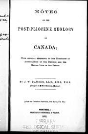 Tapa de Notes on the post-Pliocene geology of Canada