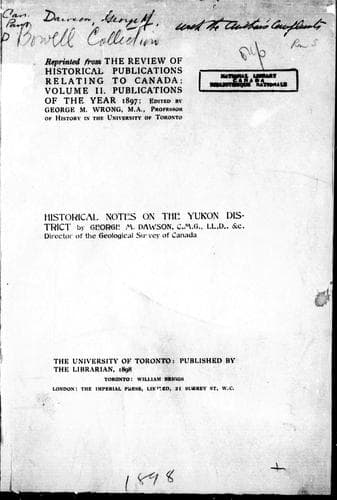 Tapa de Historical notes on the Yukon District