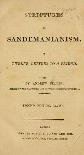 Tapa de Strictures on Sandemanianism
