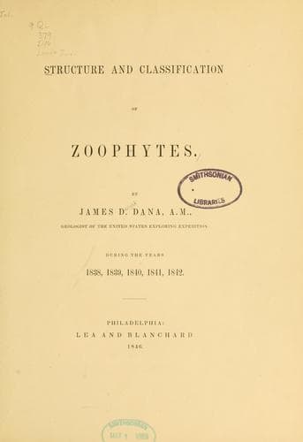 Tapa de Structure and classification of zoophytes ...