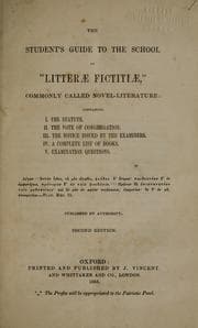 Tapa de The student's guide to the School of "litterae fictitiae", commonly called novel-literature