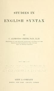 Tapa de Studies in English syntax