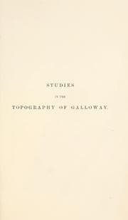 Tapa de Studies in the topography of Galloway