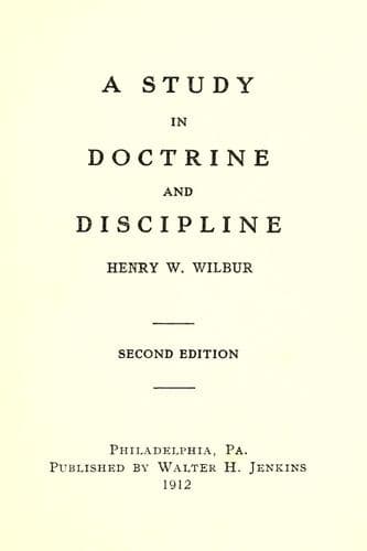 Tapa de A study in doctrine and discipline