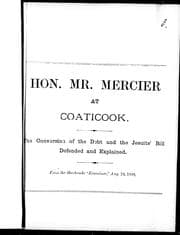 Tapa de Hon. Mr. Mercier at Coaticook