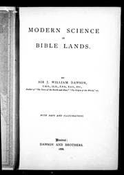 Tapa de Modern science in Bible lands