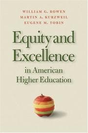 Tapa de Equity and excellence in American higher education