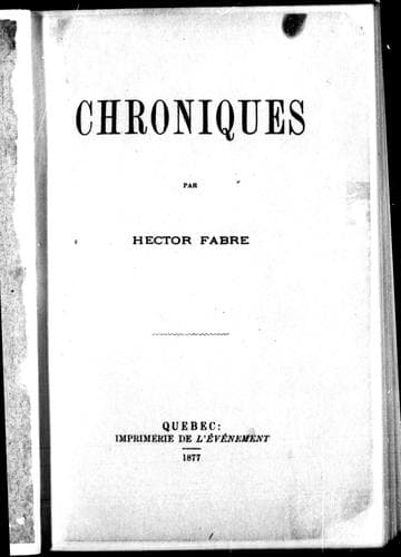 Tapa de Chroniques