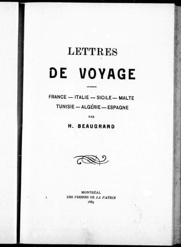 Tapa de Lettres de voyage