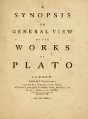 Tapa de A synopsis or general view of the works of Plato