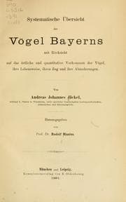 Tapa de Systematische übersicht der Vögel Bayerns mit Rucksicht auf das örtliche und quantitative Vorkommen der Vögel, ihre Lebensweise, ihren zug und ihre Abänderungen